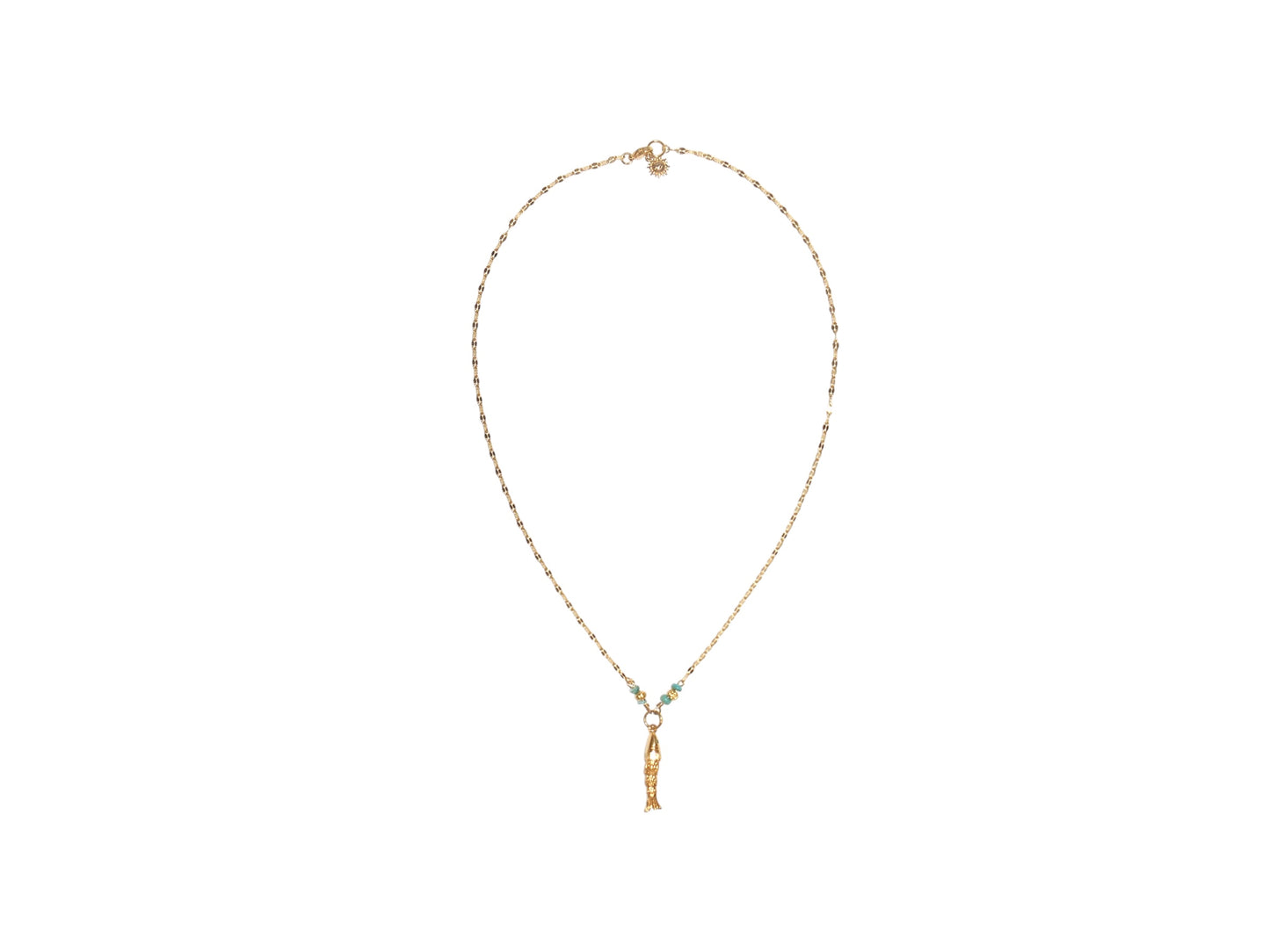 Dancing anchovy necklace (gold/silver)