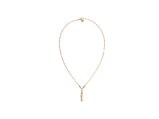 Dancing anchovy necklace (gold/silver)