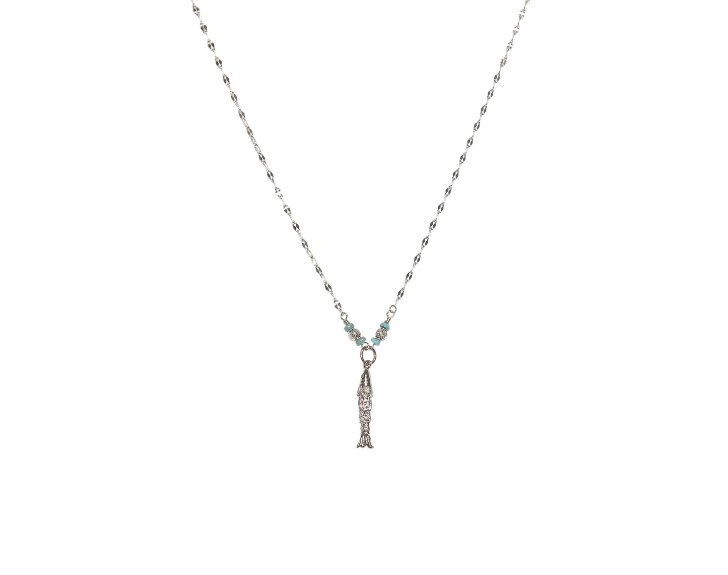 Dancing anchovy necklace (gold/silver)